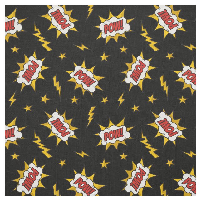 Tecido Pow Comic Sound Effect Pattern (Modelo)