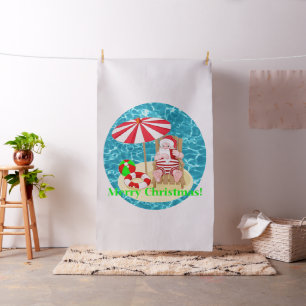 Tecido praia Papai Noel