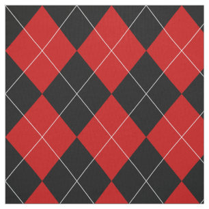 Tecido Preppy Argyle Tartan Diamond Xadrez Red Black