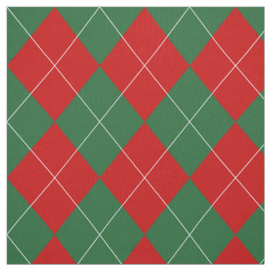 Tecido Preppy Argyle Tartan Diamond Xadrez Vermelho Verde