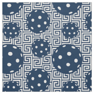 Tecido Preppy Pickleball Greek Key - Azul Marinho