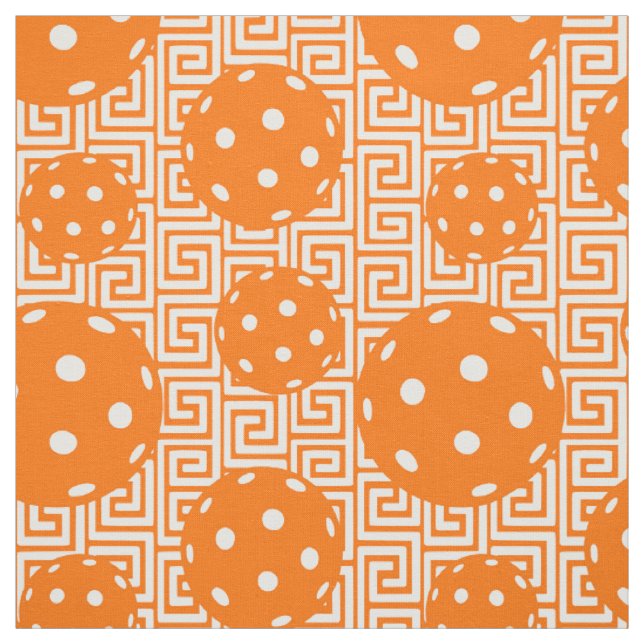 Tecido Preppy Pickleball Greek Key - Laranja (Modelo)