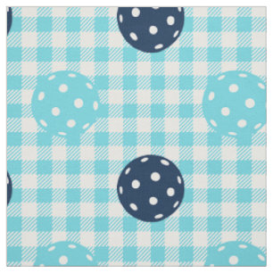 Tecido Preppy Pickleball Xadrez - Azul Marinho e Turquesa