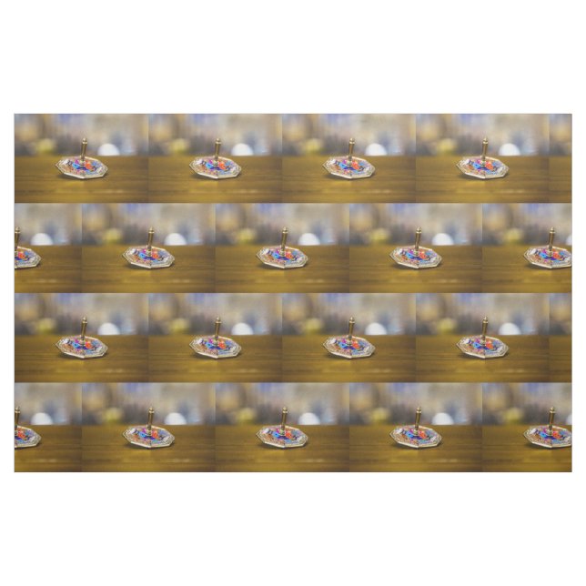 Tecido Presente SlipperyJoe Hanukkah dreidel base octogon (Jarda)