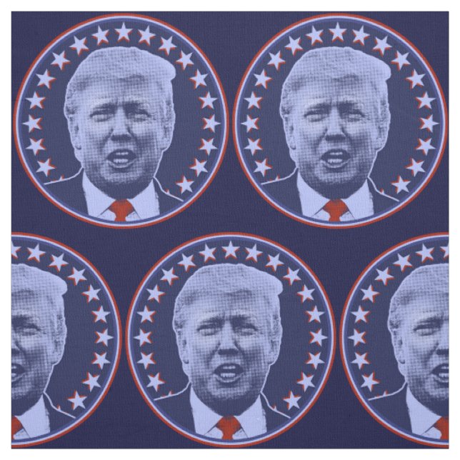 Tecido Presidente Donald Trump em Azul (Modelo)