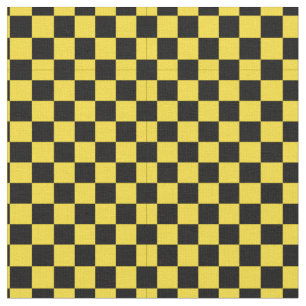 Tecido preto & amarelo do teste padrão do