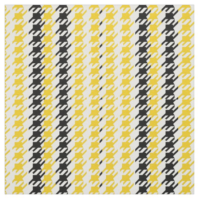 Tecido Preto amarelo retro de Houndstooth (Modelo)