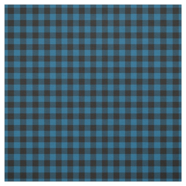 Tecido Preto Azul Gingham Verifica Padrões de Tartan (Modelo)