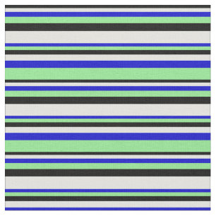 Tecido Preto, Ciano Claro, Linhas Azuis e Verde Claro