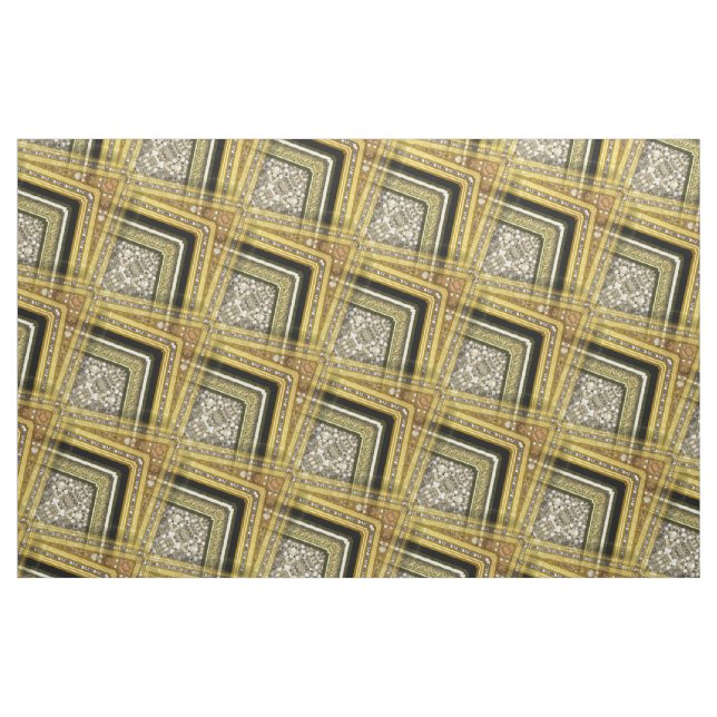 Tecido preto Dourado Glam do teste padrão do art (Fat Quarter)