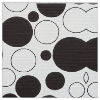 Tecido preto e branco design de bolinhas Oversized