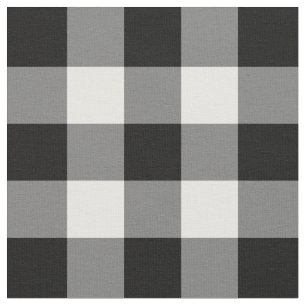 Tecido preto e branco do teste padrão do guingão