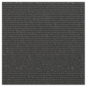 Tecido preto e branco do texto de Jane Austen