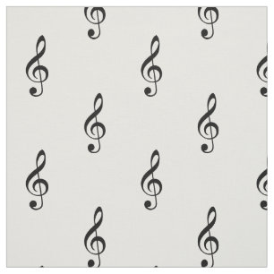 Tecido Preto e Branco Musical de Clef Torrível