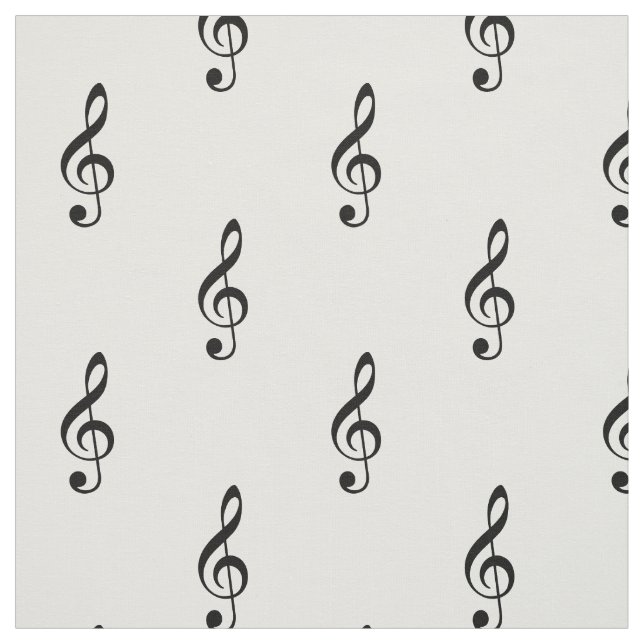 Tecido Preto e Branco Musical de Clef Torrível (Modelo)