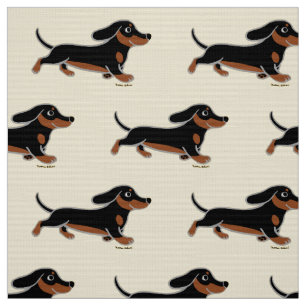 Tecido Preto e corredor liso do Dachshund de Tan