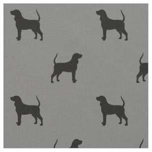Tecido Preto e teste padrão das silhuetas do Coonhound d