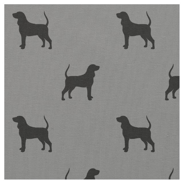 Tecido Preto e teste padrão das silhuetas do Coonhound de (Detalhe)