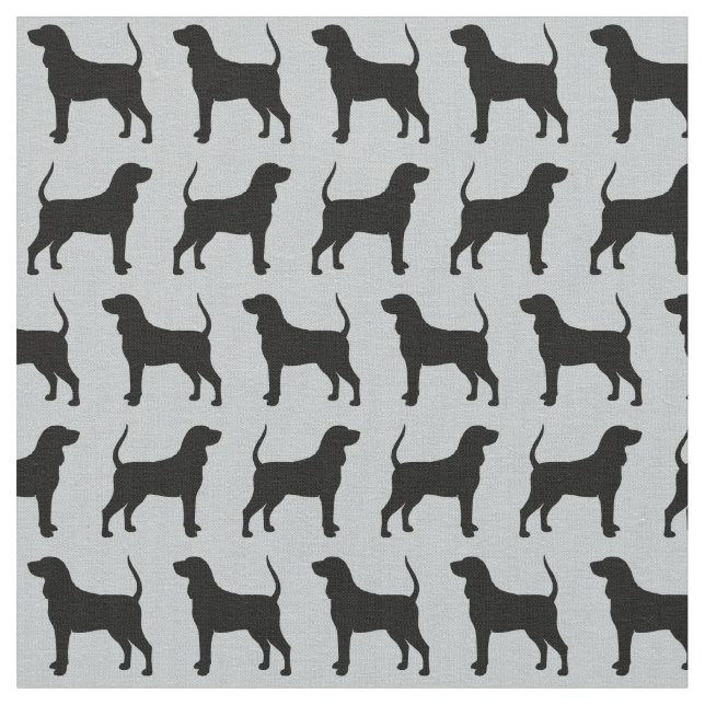 Tecido Preto e teste padrão das silhuetas do Coonhound de (Detalhe)