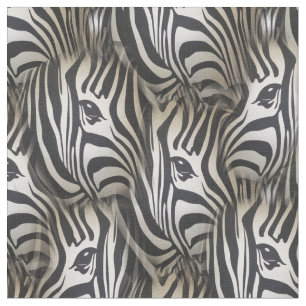 Tecido Preto - Nova Zebra Silhueta Branca 