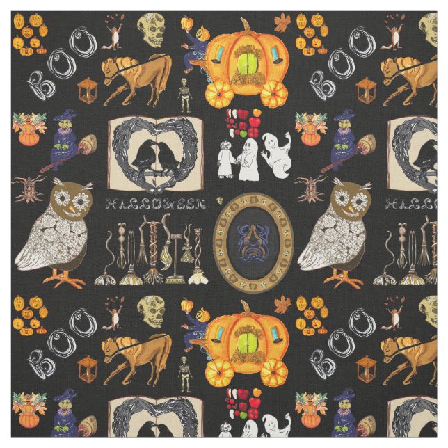 Tecido preto Spooktacular do Halloween (Modelo)