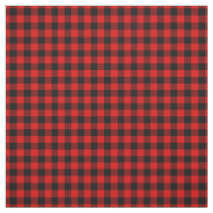 Tecido Preto Vermelho Gingham Verifica Padrões de Tartan