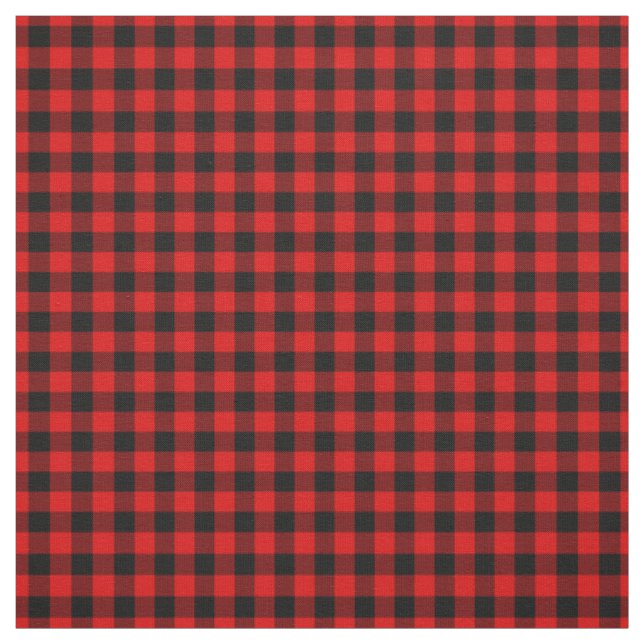Tecido Preto Vermelho Gingham Verifica Padrões de Tartan (Modelo)