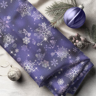 Tecido Prettiest Snowflakes Padrão Violet ID846
