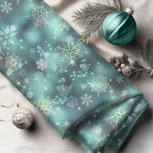 Tecido Prettiest Snowflakes, Teal ID846