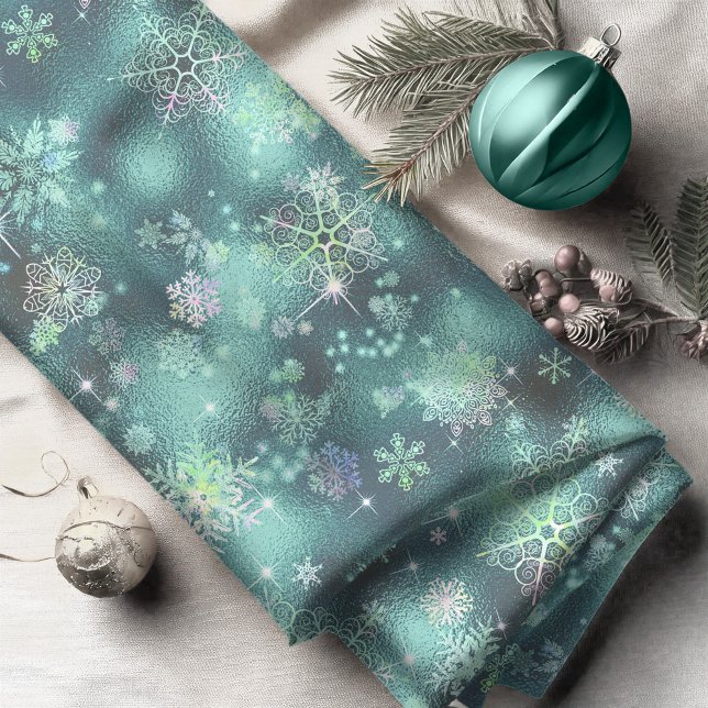 Tecido Prettiest Snowflakes, Teal ID846 (Criador carregado)
