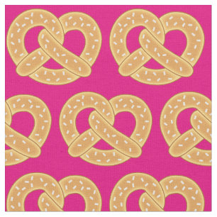 Tecido Pretzels Comida Fofa Crianças Rosa