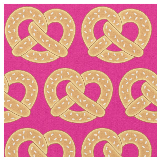 Tecido Pretzels Comida Fofa Crianças Rosa (Detalhe)