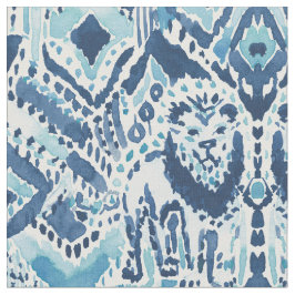 Tecido PRIDE DENTRO Lion Tribal Indigo Aqua Watercolor