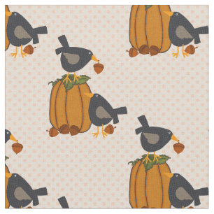 Tecido Prim Crows e Pumpkins