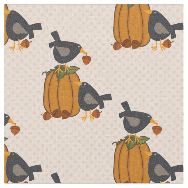 Tecido Prim Crows e Pumpkins (Detalhe)