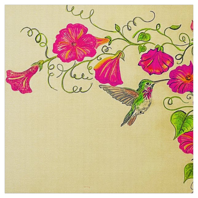 Tecido Primavera cor-de-rosa e amarelo (Modelo)