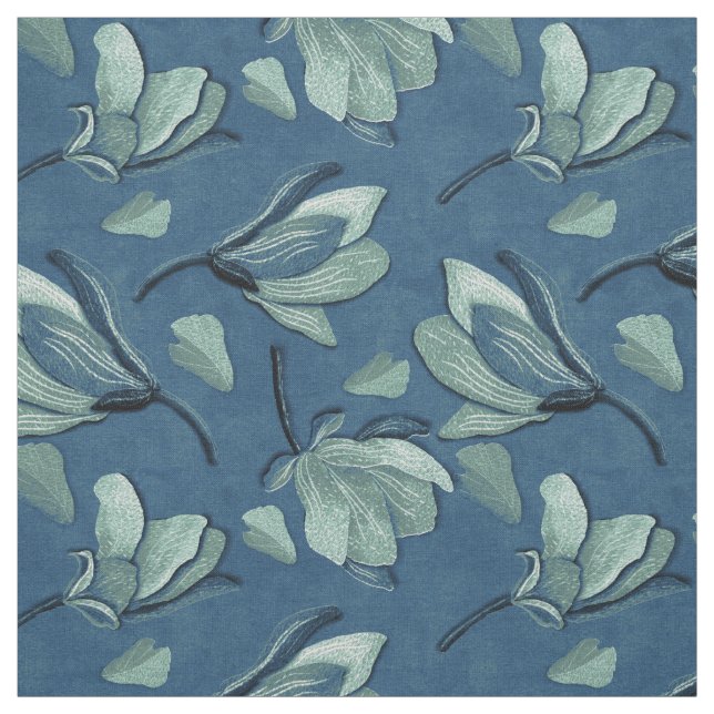 Tecido Primavera Magnolia azul (Modelo)