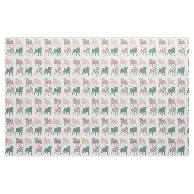 Tecido Primavera Pugs - Silhouette (Jarda)