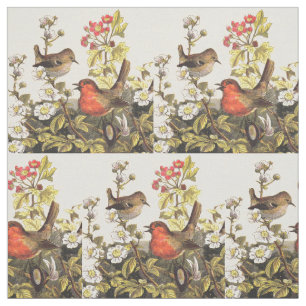 Tecido Primavera Robin Birds Red Birds
