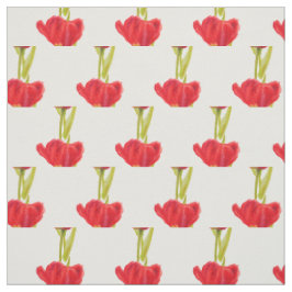 tecido primavera tulip vermelho e verde de aquarel