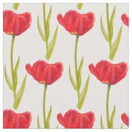 tecido primavera tulip vermelho e verde de aquarel