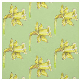 Tecido Primavera Verde de Daffodil Amarelo