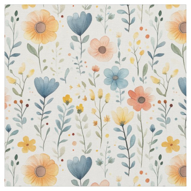 Tecido Primavera Wildflower on Off White (Detalhe)