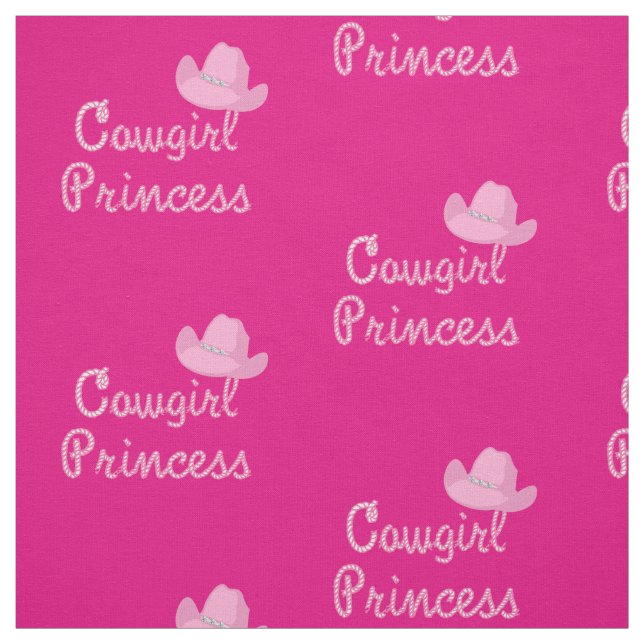 Tecido Princesa Cowgirl Com Chapéu Rosa (Modelo)