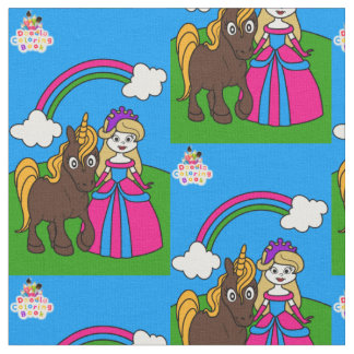 Tecido princesa e unicórnio