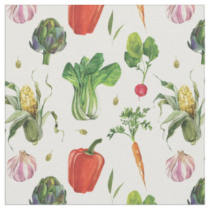 Tecido Produtos Hortícolas Orgânicos Da Aquarela