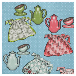 Tecido Prons retrorreflectores e bules em Bolinhas azuis