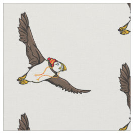 Tecido Puffin Vestindo Um Chapéu Conhecido