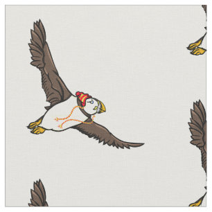 Tecido Puffin Vestindo Um Chapéu Conhecido