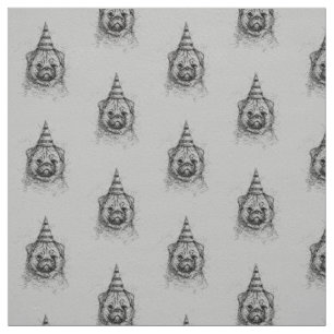 Tecido Pug Party Scribble